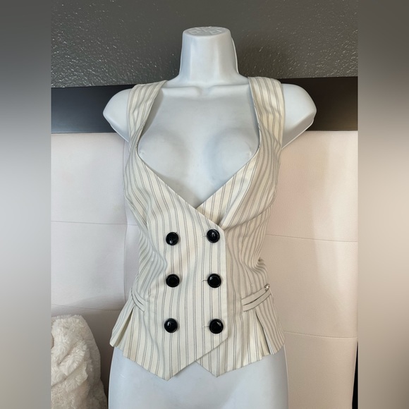 Guess stripe tuxedo vest sz XL - Picture 3 of 12